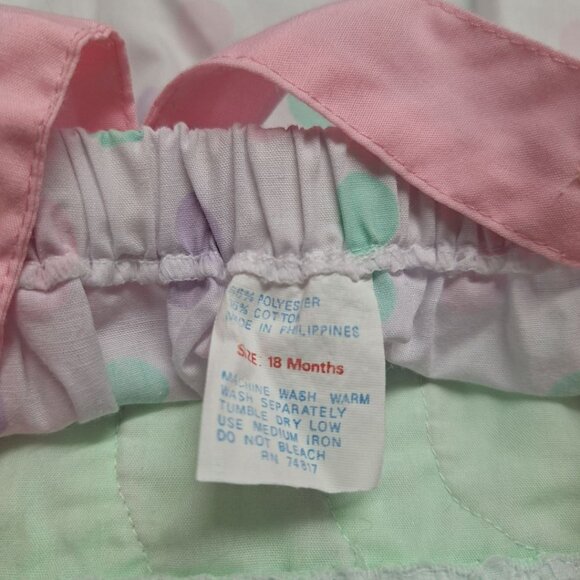 Baby Infant Romper Dinosaur Girls 18 Months VinTage Green Pink Lace Bow Overalls - Picture 3 of 6